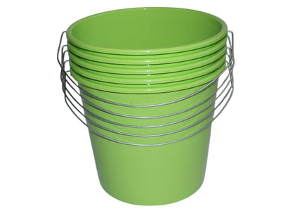 Emmers - Huishoudemmers - 5 liter - Set van 5 stuks - Met handvat - Lichtgroen