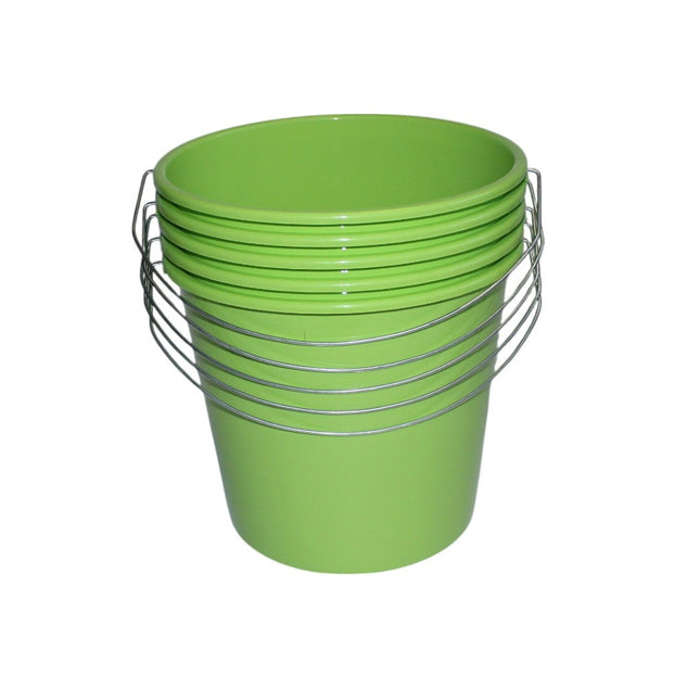 Emmers - Huishoudemmers - 5 liter - Set van 5 stuks - Met handvat - Lichtgroen