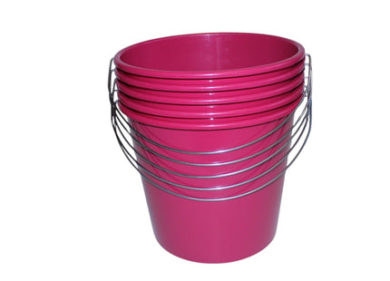 Emmers - Huishoudemmers - 5 liter - Set van 5 stuks - Met handvat - Roze