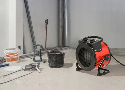 Industriële Elektrische Kachel 2000W – 20m² – 3-standen – 230V – Rood – Compacte Werkplaatskachel