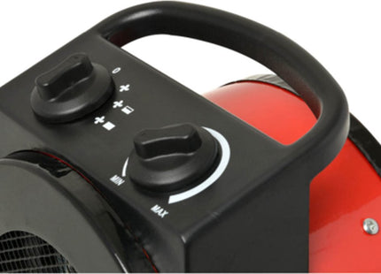 Industriële Elektrische Kachel 2000W – 20m² – 3-standen – 230V – Rood – Compacte Werkplaatskachel