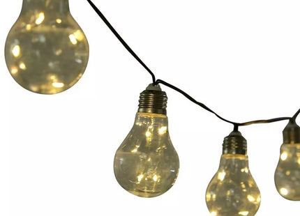 Set van 2 solar LED-lichtsnoeren buiten – 20 lampen – 3,8 m - Tuinverlichting op Zonne-energie - Buiten Verlichting Lichtslinger