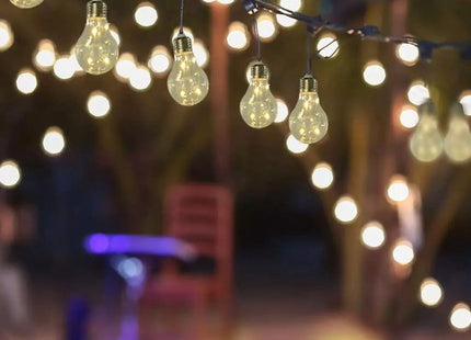 Set van 2 solar LED-lichtsnoeren buiten – 20 lampen – 3,8 m - Tuinverlichting op Zonne-energie - Buiten Verlichting Lichtslinger