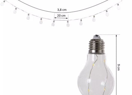 Set van 2 solar LED-lichtsnoeren buiten – 20 lampen – 3,8 m - Tuinverlichting op Zonne-energie - Buiten Verlichting Lichtslinger
