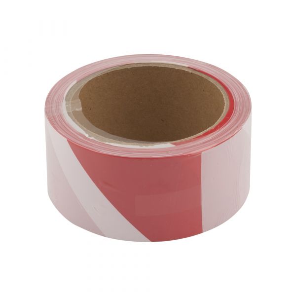 Markeringslint 50 meter rood/wit – 48 mm breed - Afzetlint