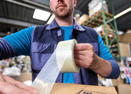tesa Ultra Resistant Filamenttape – Set van 3 Rollen – 50 m x 50 mm - Transparant – Glasvezelversterkte Verpakkingstape