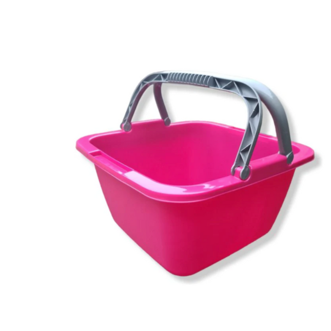 Afwasbak – Vierkante Afwasteil – 18,5 Liter – Roze – Met Hengsel – Wasbak – Keuken & Huishouden – 39x39x22cm