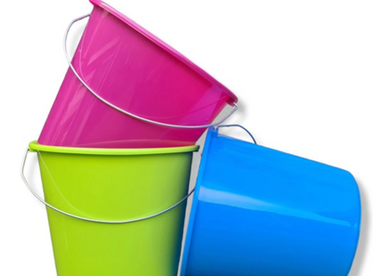 3 x Huishoudemmer - Emmer - 10 Liter - Lentekleuren