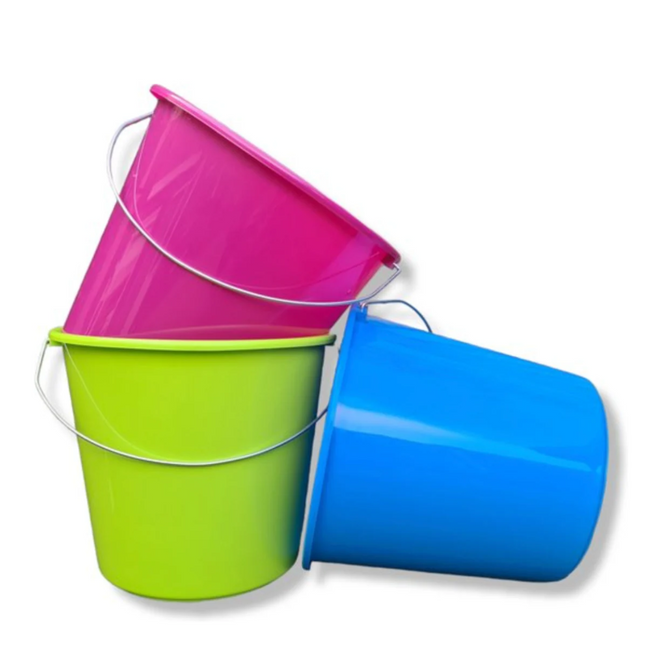 3 x Huishoudemmer - Emmer - 10 Liter - Lentekleuren