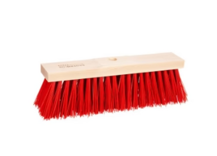 Straatbezem - Harde bezem - zonder steel - 30 cm - Rood