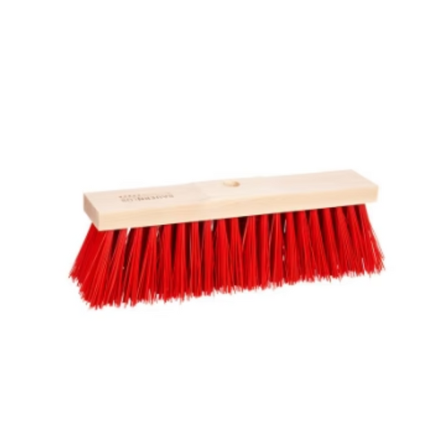 Straatbezem - Harde bezem - zonder steel - 30 cm - Rood