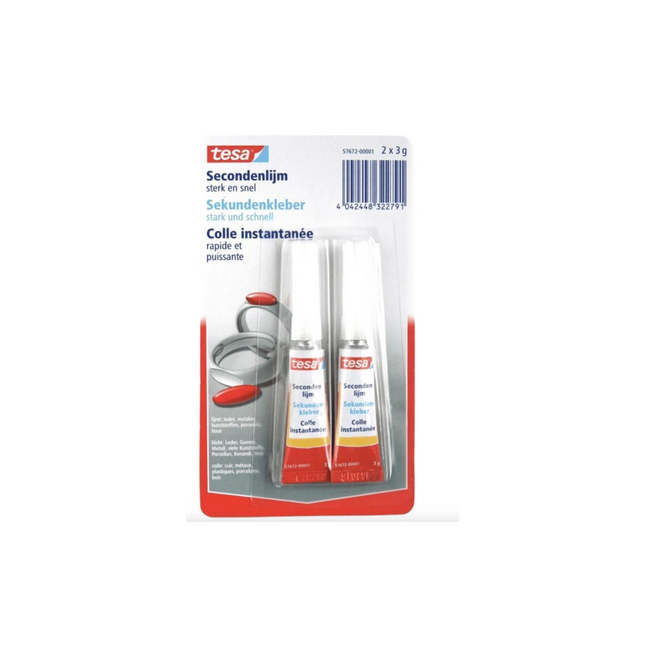 Tesa Secondenlijm Tube 2 x 3 gram