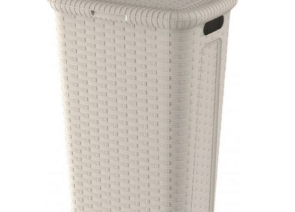 Wasmand Weave 53L Crème – Hoog Model met Deksel