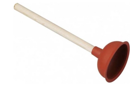 Gootsteenontstopper Hout/Rood – 40 cm – Handmodel