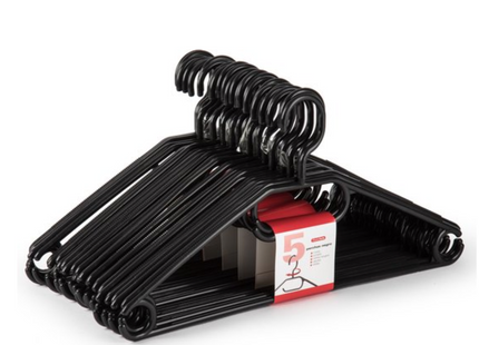 Set 20x Kledinghangers Zwart – Kunststof – Draaibare Haak