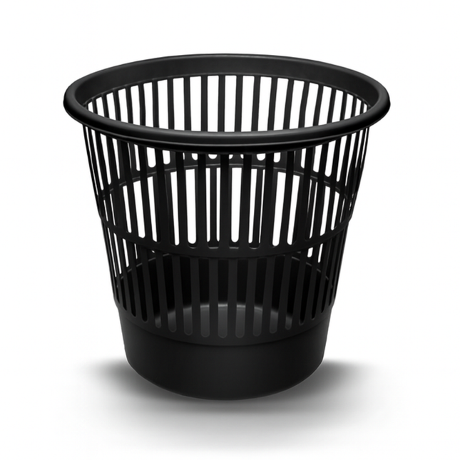 Prullenmand – Papiermand – Prullenbak Kantoor – 12 Liter – Zwart