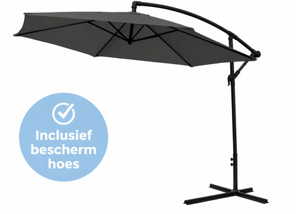 Parasol | Parasols | Zweefparasol | Kantelbaar | Met Ventilatie | Met Hoes | Antraciet | 300 cm