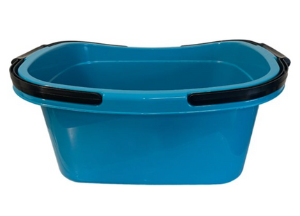 HL draagmand blauw zijaanzicht – hengsel en stevige rand