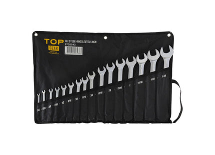TOPGEAR Steek-Ringsleutelset 16-delig INCH – met Foudraal
