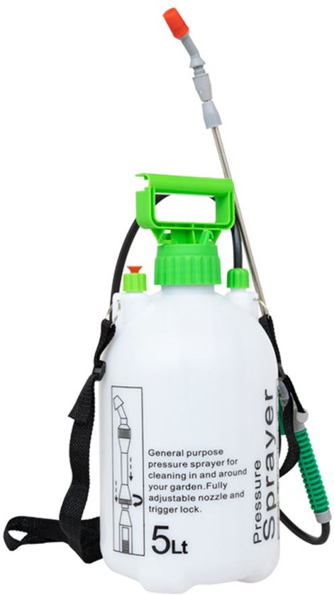 Drukspuit 5 Liter – Lichtgewicht Tuinsproeier - Spuitlans met Verstelbare Sproeispuit