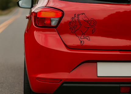 Twentse Ros Autostickers – Zwart – Set van 2 stickers – 12x10 cm