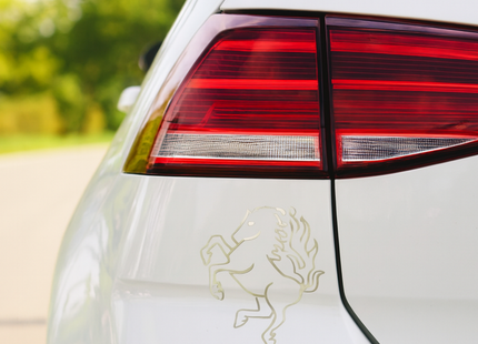 Twentse Ros Autostickers – Zilver – Set van 2 stickers – 12x10 cm