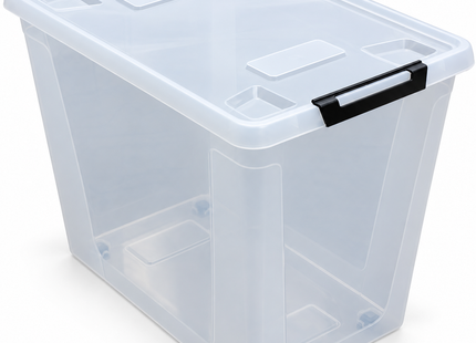 Opbergboxen met Deksel en Wieltjes – Transparant en Stapelbaar – 30, 60 en 80 Liter – Set van 3