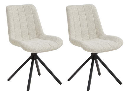 Set van 2 Eetkamerstoelen – Taupe/Zand – Vergaderstoelen – Stoelen – Draaibaar