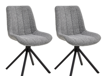 Set van 2 Eetkamerstoelen – Antraciet – Vergaderstoelen – Stoelen – Draaibaar