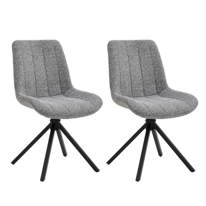 Set van 2 Eetkamerstoelen – Antraciet – Vergaderstoelen – Stoelen – Draaibaar