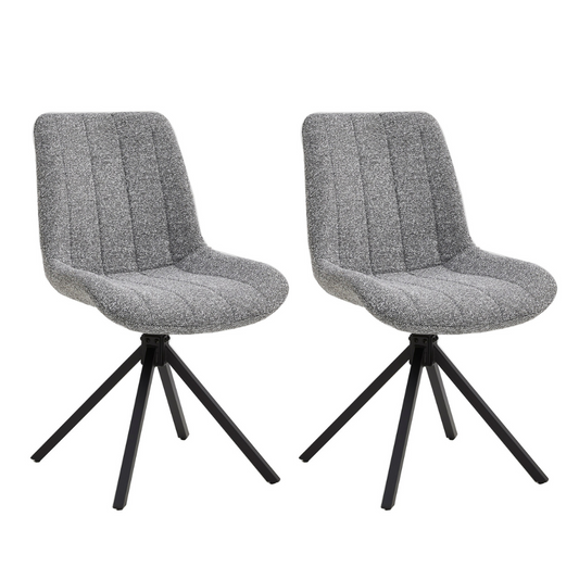 Set van 2 Eetkamerstoelen – Antraciet – Vergaderstoelen – Stoelen – Draaibaar