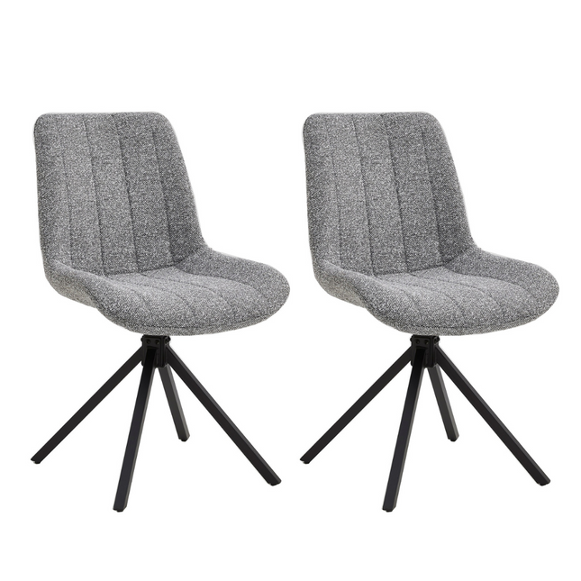 Set van 2 Eetkamerstoelen – Antraciet – Vergaderstoelen – Stoelen – Draaibaar