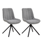 Set van 2 Eetkamerstoelen – Antraciet – Vergaderstoelen – Stoelen – Draaibaar
