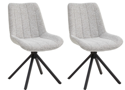 Set van 2 Eetkamerstoelen – Naturel/Créme – Vergaderstoelen – Stoelen – Draaibaar