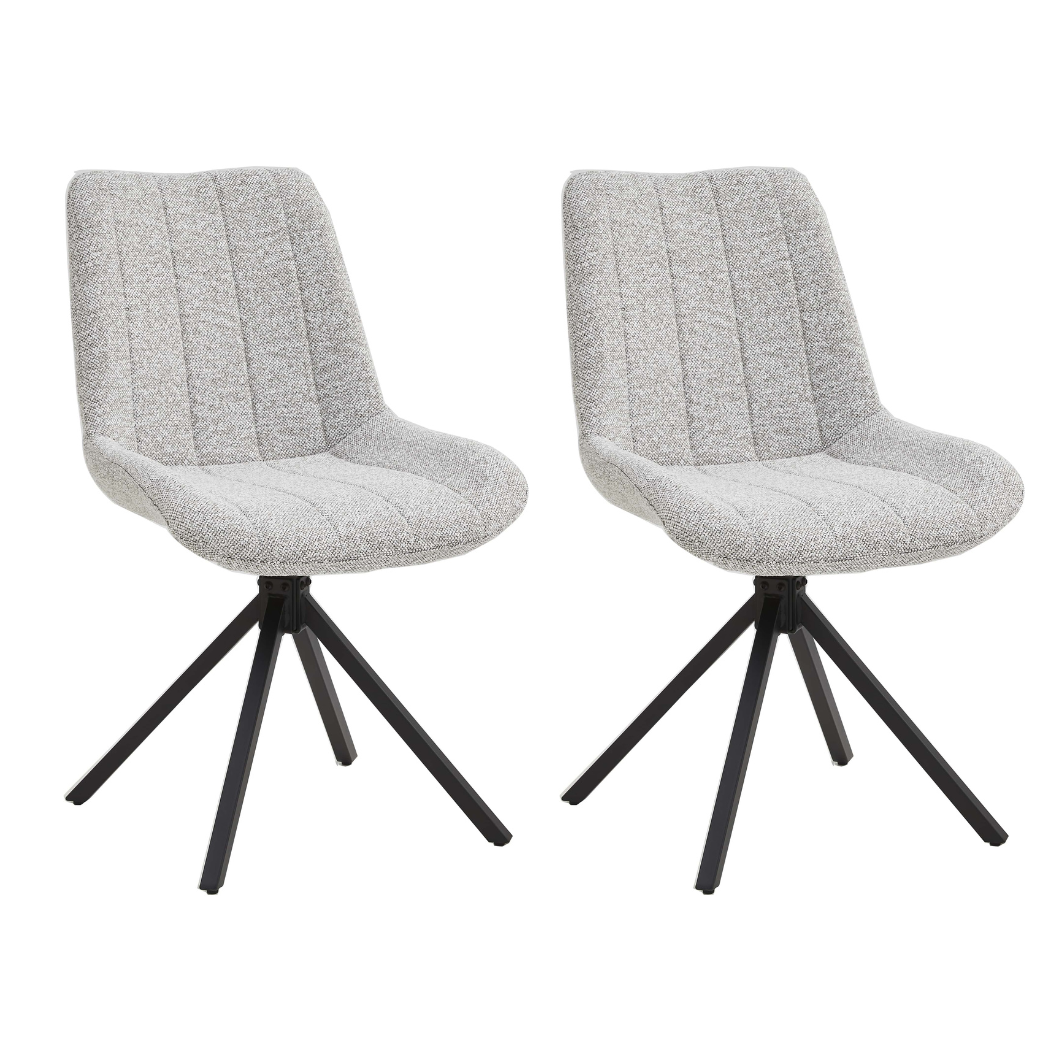 Set van 2 Eetkamerstoelen – Naturel/Créme – Vergaderstoelen – Stoelen – Draaibaar