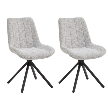 Set van 2 Eetkamerstoelen – Naturel/Créme – Vergaderstoelen – Stoelen – Draaibaar