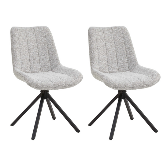 Set van 2 Eetkamerstoelen – Naturel/Créme – Vergaderstoelen – Stoelen – Draaibaar