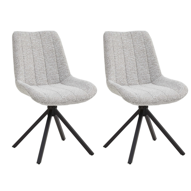 Set van 2 Eetkamerstoelen – Naturel/Créme – Vergaderstoelen – Stoelen – Draaibaar