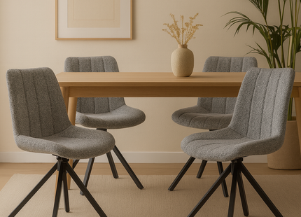 Set van 2 Eetkamerstoelen – Antraciet – Vergaderstoelen – Stoelen – Draaibaar