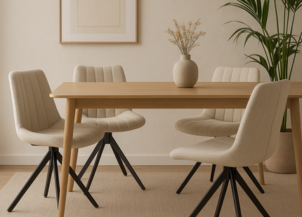 Set van 2 Eetkamerstoelen – Taupe/Zand – Vergaderstoelen – Stoelen – Draaibaar
