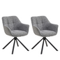 Set van 2 Eetkamerstoelen – Antraciet – Met Armleuning – Vergaderstoelen – Stoelen – Draaibaar