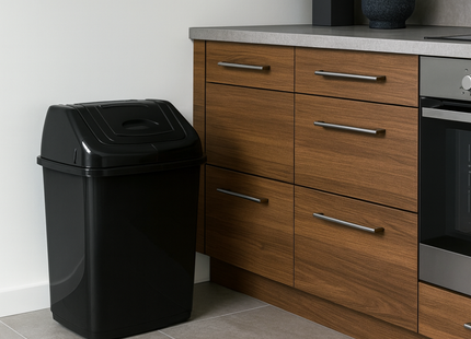 Afvalbak – Afvalemmer – Prullenbak – Met Deksel – 28 Liter – Zwart