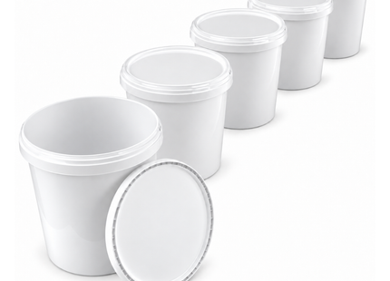 Emmers met Deksel - Verpakkingsemmers - 1 liter - Set van 10 stuks - Kunststof