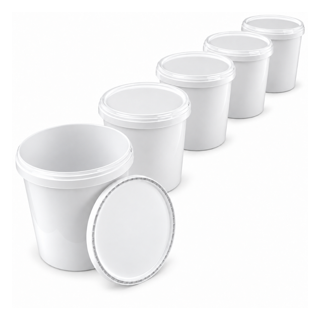 Emmers met Deksel - Verpakkingsemmers - 2,5 liter - Set van 10 stuks - Kunststof