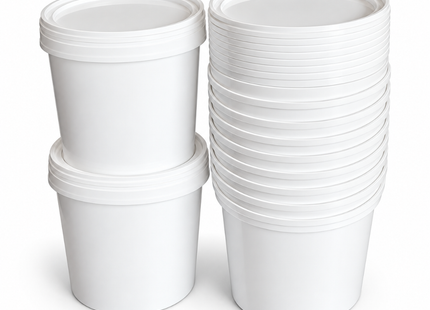 Emmers met Deksel - Verpakkingsemmers - 1 liter - Set van 10 stuks - Kunststof