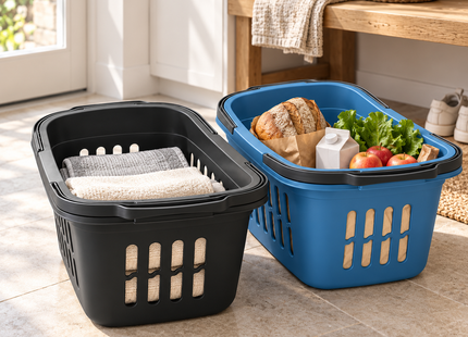 Winkelmand met Hengsel – Set van 2 – Boodschappenmand – Met Handgrepen – 53x36x24 cm.