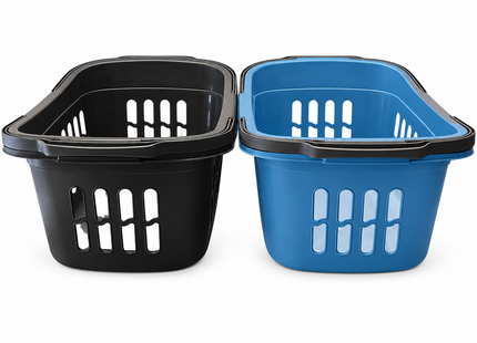 Winkelmand met Hengsel – Set van 2 – Boodschappenmand – Met Handgrepen – 53x36x24 cm.