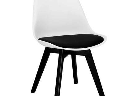 Scandinavische Stoel - Fluwelen - Metaal - Woonkamer - Keuken - Eetkamer - Interieur - Zwart - Wit
