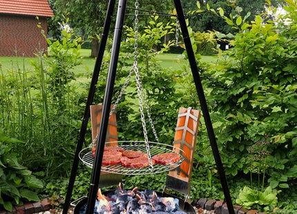 Muntel® BBQ Tripod - Driepoot - Pot - Rooster - Rookplankjes - Vuurschaal - 65 x 180 cm