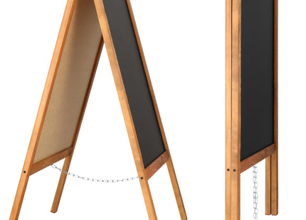 Krijtstoepbord - Krijtbord - Dubbelzijdig - Horeca - Reclame - Buiten - Zwart - Bruin